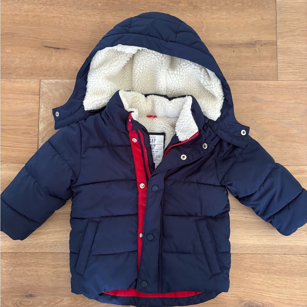 GAP Toddler Winter Jacket in Navy and Red